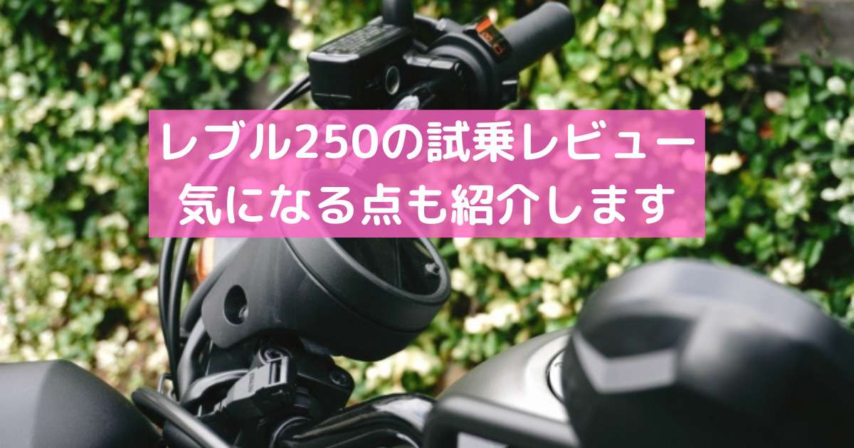 Hondaレブル250の試乗レビュー 気になる点も紹介 バイクウーマン